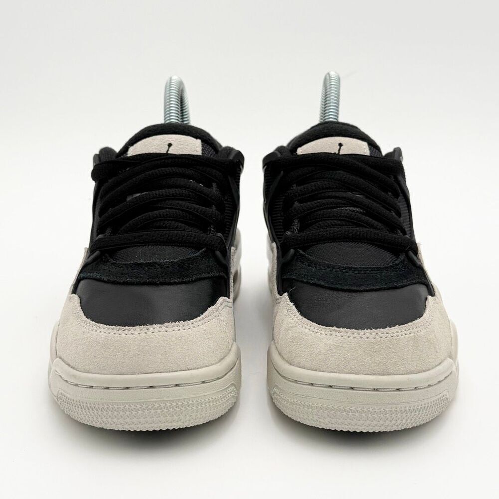 Nike Air Jordan 4 RM Black Light Bone Suede Low Lace Up Big Kids Sneakers Athlet - Picture 2 of 13